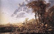 Evening Landscape with Horsemen and Shepherds